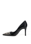 Lodi Sompogo Patent Embellished Toe Court Shoes, Black
