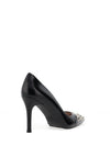 Lodi Sompogo Patent Embellished Toe Court Shoes, Black