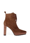 Lodi Telia Suede Laced Heeled Boots, Cotton