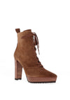 Lodi Telia Suede Laced Heeled Boots, Cotton