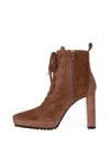 Lodi Telia Suede Laced Heeled Boots, Cotton