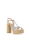 Lodi Telor Leather Woven Platform Heeled Sandals, Cotton