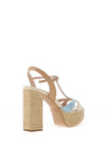 Lodi Telor Leather Woven Platform Heeled Sandals, Cotton