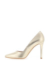 Lodi Victory Leather Pointed High Court Shoe, Gold