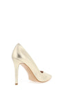 Lodi Victory Leather Pointed High Court Shoe, Gold