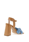 Lodi Yalezin Leather Block Heel Sandals, Blue & Tan