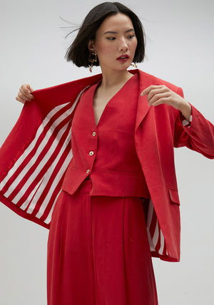Lola Casademunt Straight Fit Blazer, Red