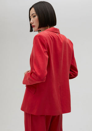 Lola Casademunt Straight Fit Blazer, Red