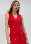 Lola Casademunt Knit Buttoned Dress, Red