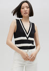Lola Casademunt Striped Knit Top, Black and White