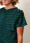 Lola Casademunt Striped Casual Dress, Navy and Green