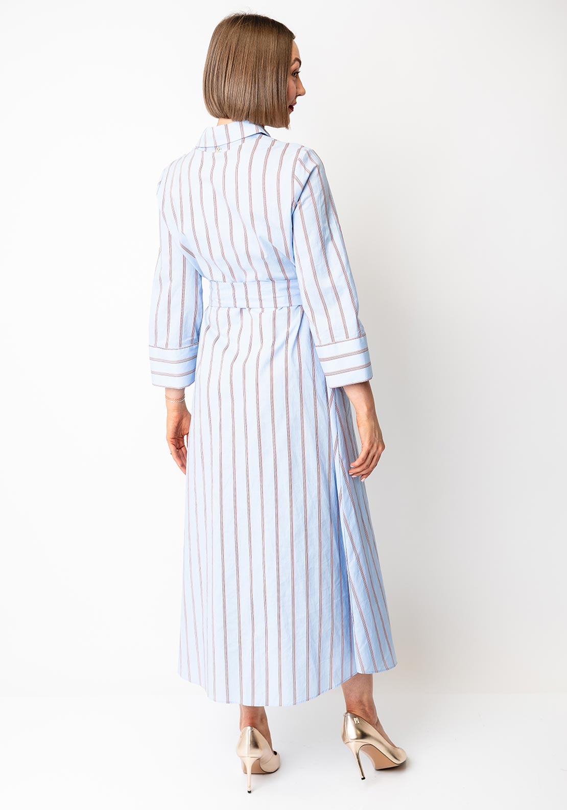 Lola Casademunt Striped Shirt Dress, Blue and Red