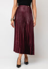 Lola Casademunt Shiny Pleated Skirt, Wine