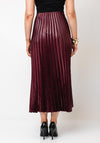 Lola Casademunt Shiny Pleated Skirt, Wine