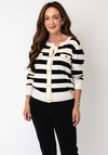 Lola Casademunt Striped with Gold Hardware Cardigan, Black and White