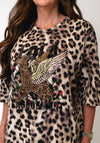 Lola Casademunt Leopard Print with Sequin Graphic Print Top, Beige Multi