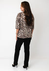 Lola Casademunt Leopard Print with Sequin Graphic Print Top, Beige Multi