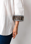Lola Casademunt Animal Print Trim Shirt, White