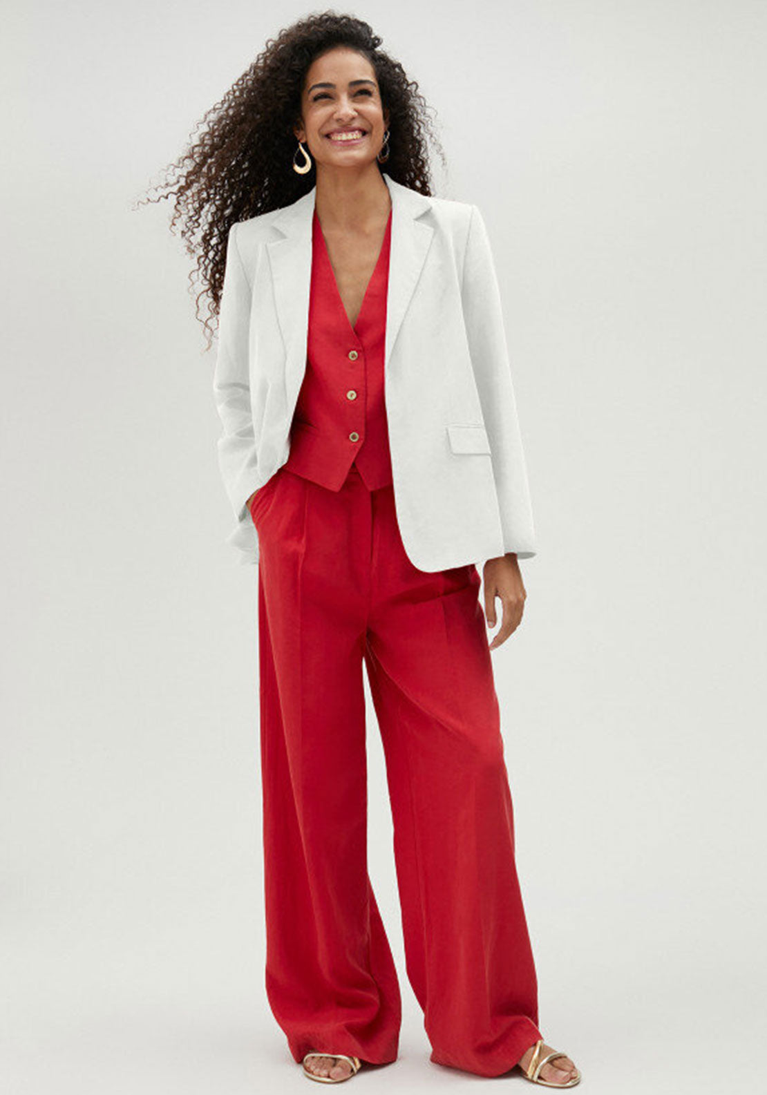 Lola Casademunt Straight Fit Blazer, White