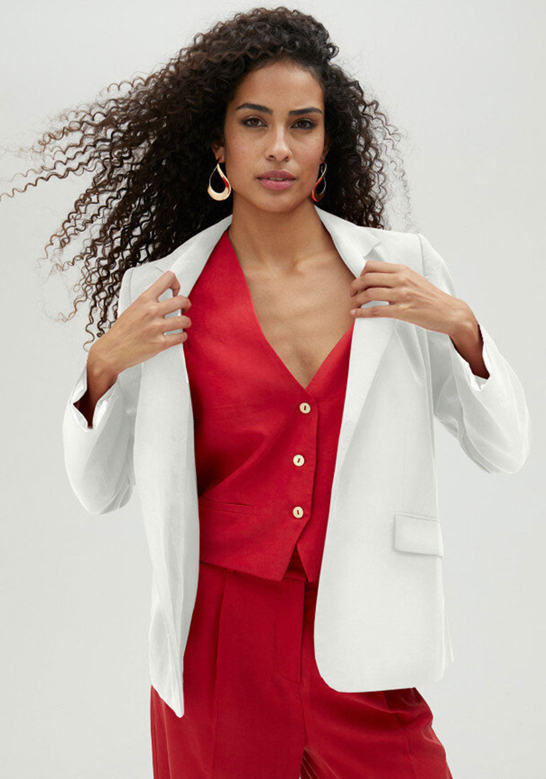 Lola Casademunt Straight Fit Blazer, White