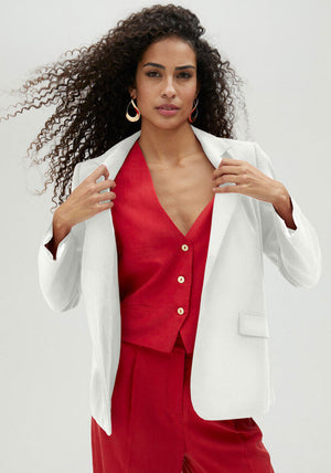 Lola Casademunt Straight Fit Blazer, White