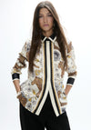 Lola Casademunt Leopard Graphic Satin Shirt, Cream Multi