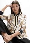 Lola Casademunt Leopard Graphic Satin Shirt, Cream Multi