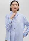 Lola Casademunt Rhinestone Logo Striped Shirt, Blue