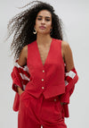 Lola Casademunt Tencel Waistcoat, Red