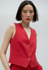 Lola Casademunt Tencel Waistcoat, Red