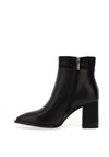 Loretta Vitale Leather Diamante Trim High Heeled Boots, Black