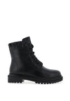 Loretta Vitale Ruffle Trim Leather Boots, Black