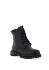 Loretta Vitale Ruffle Trim Leather Boots, Black