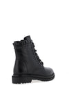 Loretta Vitale Ruffle Trim Leather Boots, Black