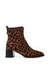 Loretta Vitale Leopard Printed Leather Heeled Boots, Brown