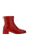 Loretta Vitale Distressed Patent Leather Boots, Red