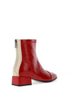 Loretta Vitale Distressed Patent Leather Boots, Red