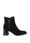 Loretta Vitale Embellished Frill Heeled Ankle Boots, Black