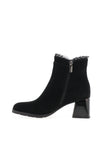 Loretta Vitale Embellished Frill Heeled Ankle Boots, Black
