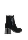 Loretta Vitale Embellished Frill Heeled Ankle Boots, Black