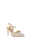 Loretta Vitale Diamante Stud High Heels, Beige