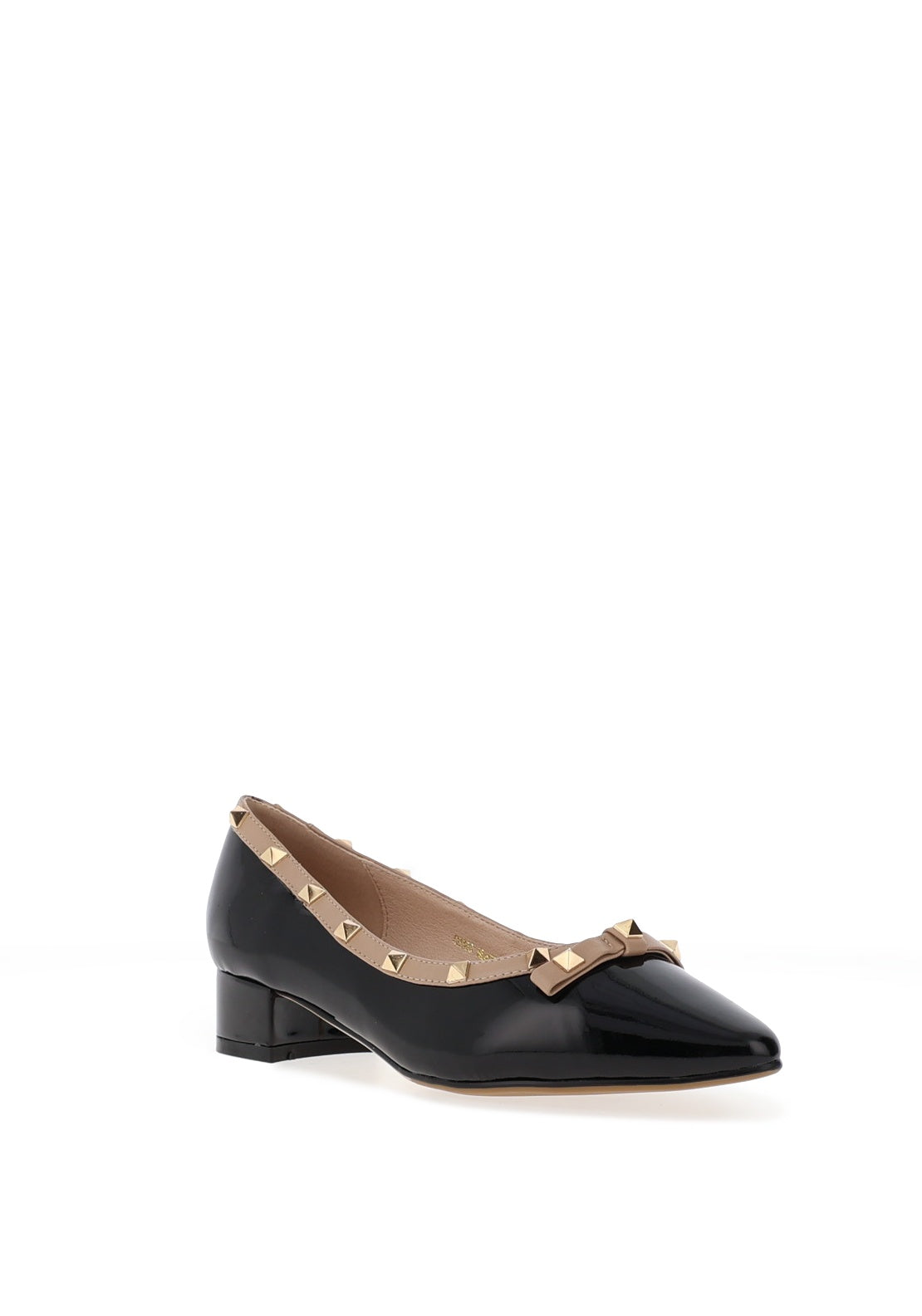 Loretta Vitale Patent Stud Detailed Pumps, Black