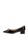 Loretta Vitale Patent Stud Detailed Pumps, Black