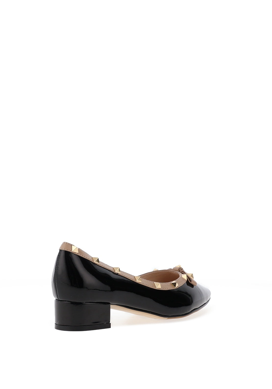 Loretta Vitale Patent Stud Detailed Pumps, Black