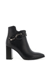 Loretta Vitale Leather Diamante Charm Heeled Boots, Black