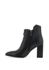 Loretta Vitale Leather Diamante Charm Heeled Boots, Black