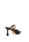 Loretta Vitale Patent Leather Geo Heeled Sandals, Black