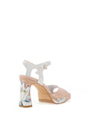 Loretta Vitale Leather Floral Heeled Sandals, Pink