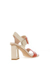 Loretta Vitale Patent Leather Geo Heeled Sandals, Orange