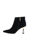 Loretta Vitale Suede Tapered Cone Heeled Boots, Black